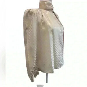 VINTAGE JOSEPHINE Tie Neck Satin Button Down Top Size 10
